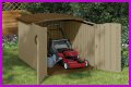 Storage building for a lawn mower